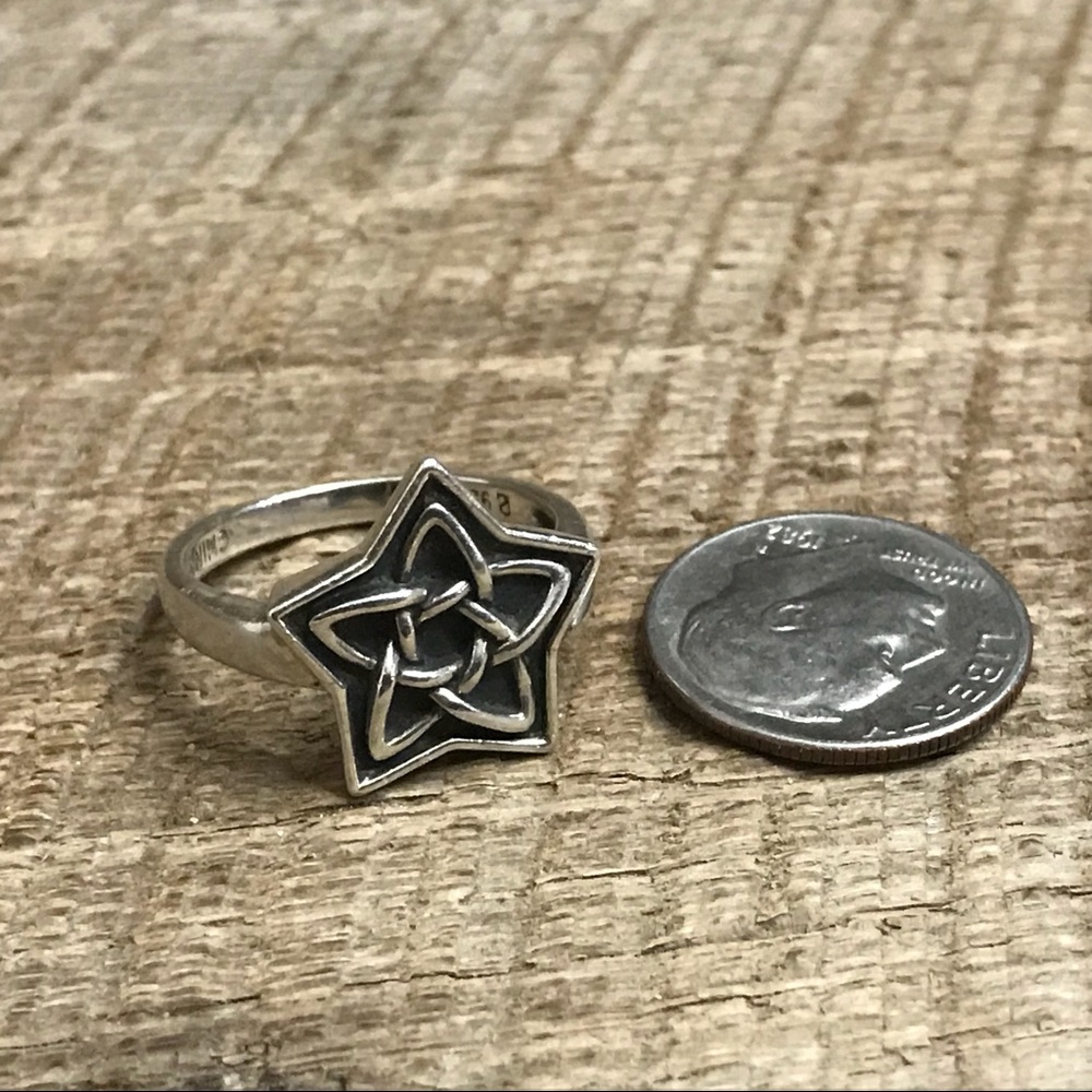 925 Sterling Silver Celtic Star Ring - Picture 2 of 5